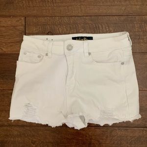 White jean shorts